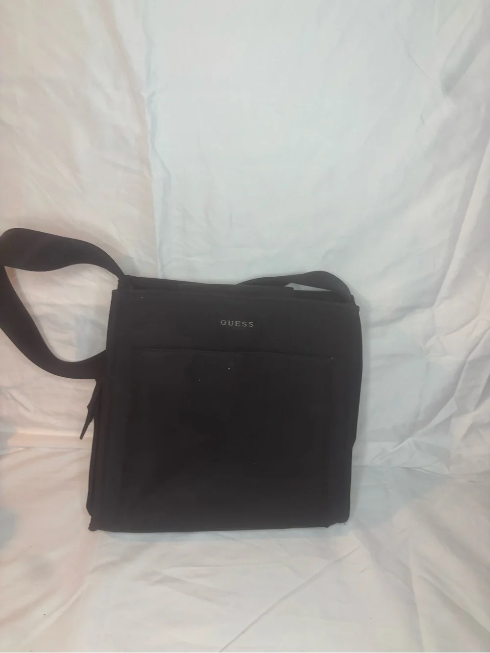 Guess Black Men's Messenger Bag with Front Flap